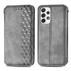 Coque Portefeuille Livre Cuir Etui Clapet S01D pour Samsung Galaxy A33 5G Gris