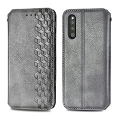 Coque Portefeuille Livre Cuir Etui Clapet S01D pour Samsung Galaxy A41 SC-41A Gris