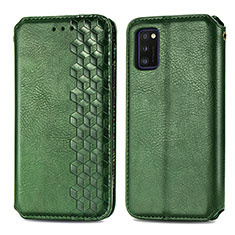 Coque Portefeuille Livre Cuir Etui Clapet S01D pour Samsung Galaxy A41 Vert