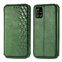 Coque Portefeuille Livre Cuir Etui Clapet S01D pour Samsung Galaxy A51 5G Vert