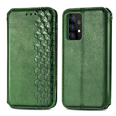 Coque Portefeuille Livre Cuir Etui Clapet S01D pour Samsung Galaxy A52s 5G Vert