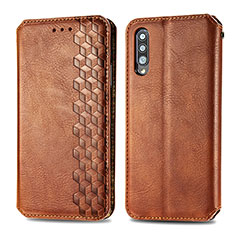 Coque Portefeuille Livre Cuir Etui Clapet S01D pour Samsung Galaxy A70 Marron