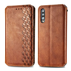 Coque Portefeuille Livre Cuir Etui Clapet S01D pour Samsung Galaxy A70S Marron