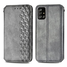 Coque Portefeuille Livre Cuir Etui Clapet S01D pour Samsung Galaxy A71 4G A715 Gris