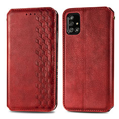 Coque Portefeuille Livre Cuir Etui Clapet S01D pour Samsung Galaxy A71 4G A715 Rouge