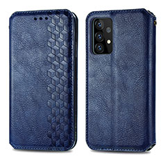 Coque Portefeuille Livre Cuir Etui Clapet S01D pour Samsung Galaxy A72 5G Bleu