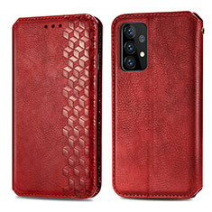 Coque Portefeuille Livre Cuir Etui Clapet S01D pour Samsung Galaxy A72 5G Rouge