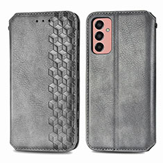 Coque Portefeuille Livre Cuir Etui Clapet S01D pour Samsung Galaxy F13 4G Gris