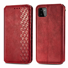 Coque Portefeuille Livre Cuir Etui Clapet S01D pour Samsung Galaxy F42 5G Rouge