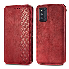 Coque Portefeuille Livre Cuir Etui Clapet S01D pour Samsung Galaxy F52 5G Rouge