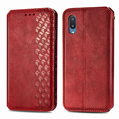 Coque Portefeuille Livre Cuir Etui Clapet S01D pour Samsung Galaxy M02 Rouge