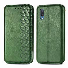 Coque Portefeuille Livre Cuir Etui Clapet S01D pour Samsung Galaxy M02 Vert