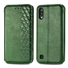 Coque Portefeuille Livre Cuir Etui Clapet S01D pour Samsung Galaxy M10 Vert