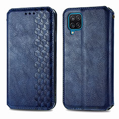 Coque Portefeuille Livre Cuir Etui Clapet S01D pour Samsung Galaxy M12 Bleu