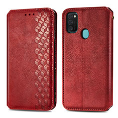 Coque Portefeuille Livre Cuir Etui Clapet S01D pour Samsung Galaxy M30s Rouge