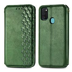 Coque Portefeuille Livre Cuir Etui Clapet S01D pour Samsung Galaxy M30s Vert