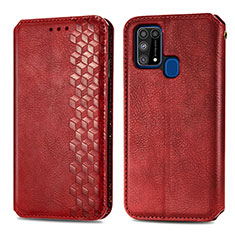 Coque Portefeuille Livre Cuir Etui Clapet S01D pour Samsung Galaxy M31 Prime Edition Rouge