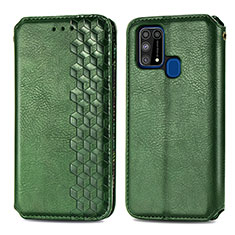 Coque Portefeuille Livre Cuir Etui Clapet S01D pour Samsung Galaxy M31 Prime Edition Vert