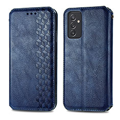 Coque Portefeuille Livre Cuir Etui Clapet S01D pour Samsung Galaxy M34 5G Bleu