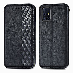 Coque Portefeuille Livre Cuir Etui Clapet S01D pour Samsung Galaxy M51 Noir