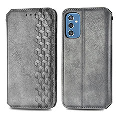 Coque Portefeuille Livre Cuir Etui Clapet S01D pour Samsung Galaxy M52 5G Gris