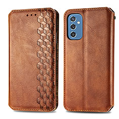 Coque Portefeuille Livre Cuir Etui Clapet S01D pour Samsung Galaxy M52 5G Marron