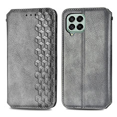 Coque Portefeuille Livre Cuir Etui Clapet S01D pour Samsung Galaxy M53 5G Gris