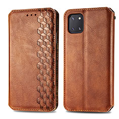 Coque Portefeuille Livre Cuir Etui Clapet S01D pour Samsung Galaxy M60s Marron