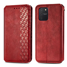 Coque Portefeuille Livre Cuir Etui Clapet S01D pour Samsung Galaxy S10 Lite Rouge