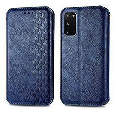 Coque Portefeuille Livre Cuir Etui Clapet S01D pour Samsung Galaxy S20 5G Bleu