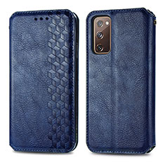 Coque Portefeuille Livre Cuir Etui Clapet S01D pour Samsung Galaxy S20 FE 4G Bleu