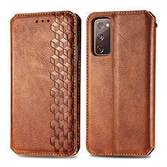 Coque Portefeuille Livre Cuir Etui Clapet S01D pour Samsung Galaxy S20 FE 4G Marron