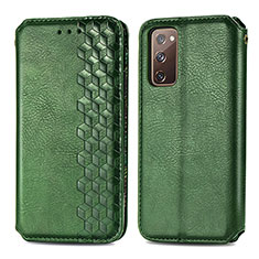 Coque Portefeuille Livre Cuir Etui Clapet S01D pour Samsung Galaxy S20 FE 4G Vert