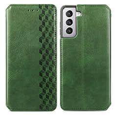 Coque Portefeuille Livre Cuir Etui Clapet S01D pour Samsung Galaxy S23 Plus 5G Vert