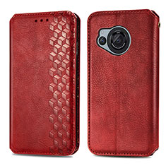 Coque Portefeuille Livre Cuir Etui Clapet S01D pour Sharp Aquos R8 Rouge