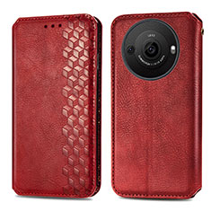 Coque Portefeuille Livre Cuir Etui Clapet S01D pour Sharp Aquos R8s Pro Rouge