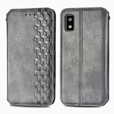 Coque Portefeuille Livre Cuir Etui Clapet S01D pour Sharp Aquos wish3 Gris