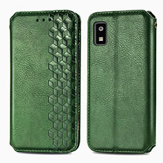 Coque Portefeuille Livre Cuir Etui Clapet S01D pour Sharp Aquos wish3 Vert