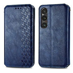 Coque Portefeuille Livre Cuir Etui Clapet S01D pour Sony Xperia 1 V Bleu