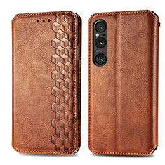 Coque Portefeuille Livre Cuir Etui Clapet S01D pour Sony Xperia 1 V Marron