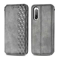 Coque Portefeuille Livre Cuir Etui Clapet S01D pour Sony Xperia 10 II Gris