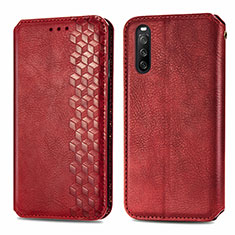 Coque Portefeuille Livre Cuir Etui Clapet S01D pour Sony Xperia 10 III Lite Rouge