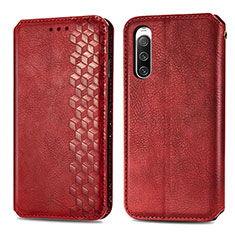 Coque Portefeuille Livre Cuir Etui Clapet S01D pour Sony Xperia 10 IV Rouge