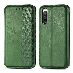 Coque Portefeuille Livre Cuir Etui Clapet S01D pour Sony Xperia 10 IV SOG07 Vert