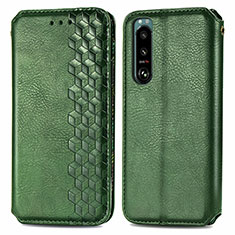 Coque Portefeuille Livre Cuir Etui Clapet S01D pour Sony Xperia 5 III Vert