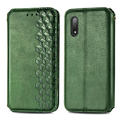 Coque Portefeuille Livre Cuir Etui Clapet S01D pour Sony Xperia Ace II SO-41B Vert