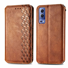 Coque Portefeuille Livre Cuir Etui Clapet S01D pour Vivo iQOO Z3 5G Marron