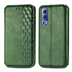 Coque Portefeuille Livre Cuir Etui Clapet S01D pour Vivo iQOO Z3 5G Vert