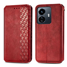 Coque Portefeuille Livre Cuir Etui Clapet S01D pour Vivo iQOO Z6 Lite 5G Rouge