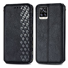 Coque Portefeuille Livre Cuir Etui Clapet S01D pour Vivo V20 (2021) Noir